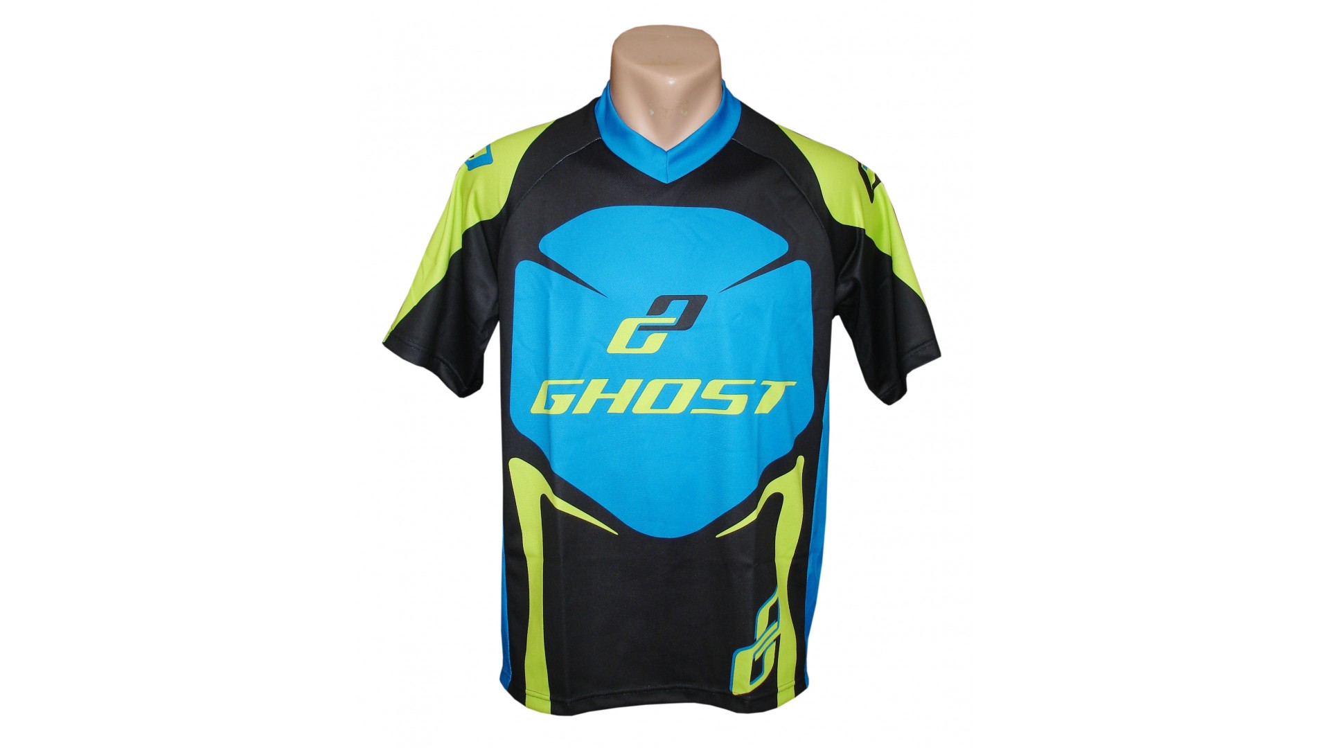 Веломайка Ghost с коротким рукавом black/blue/green год 2014
