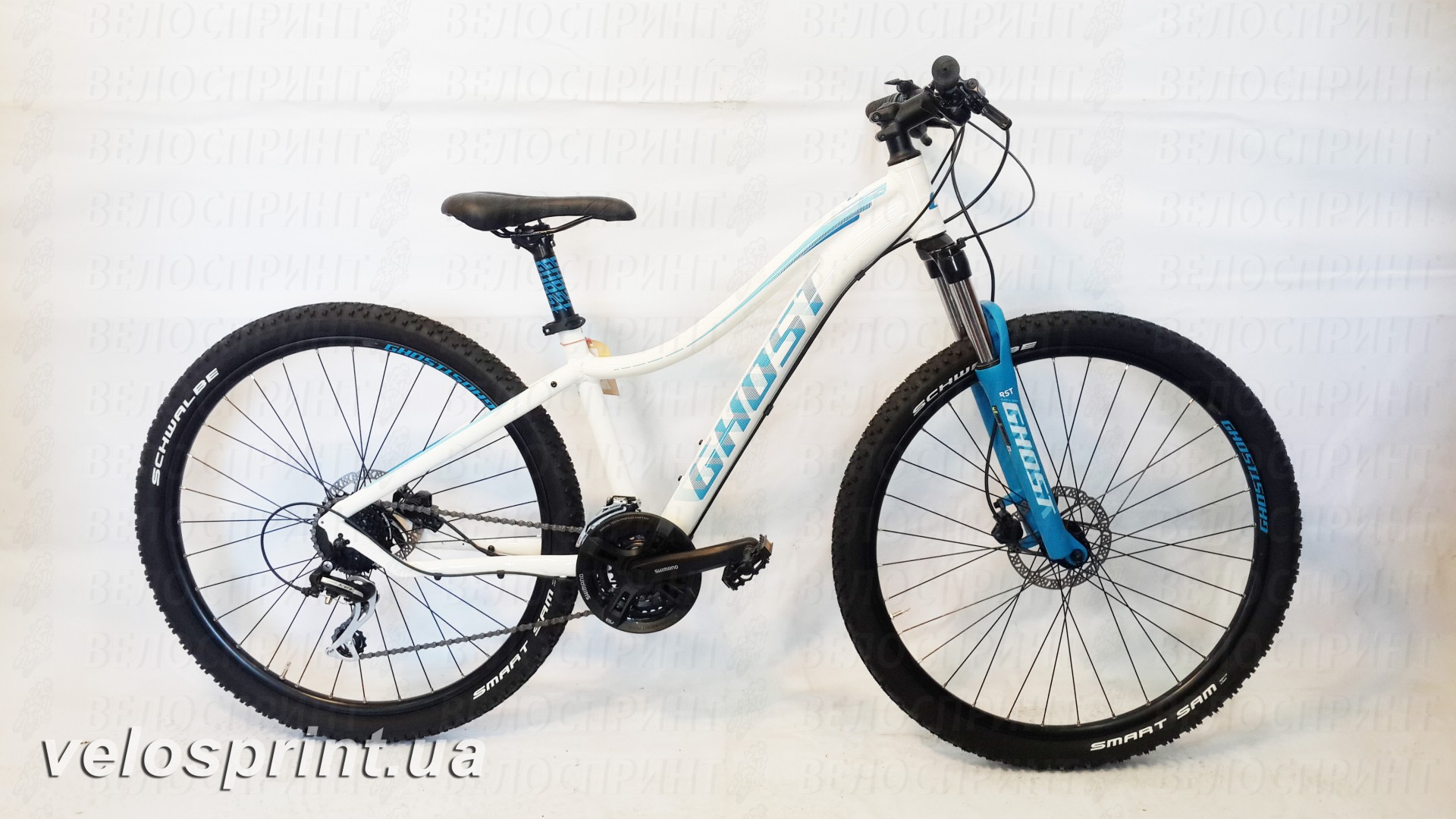Велосипед GHOST Lanao 2 white/blue/lightblue общий вид год 2016
