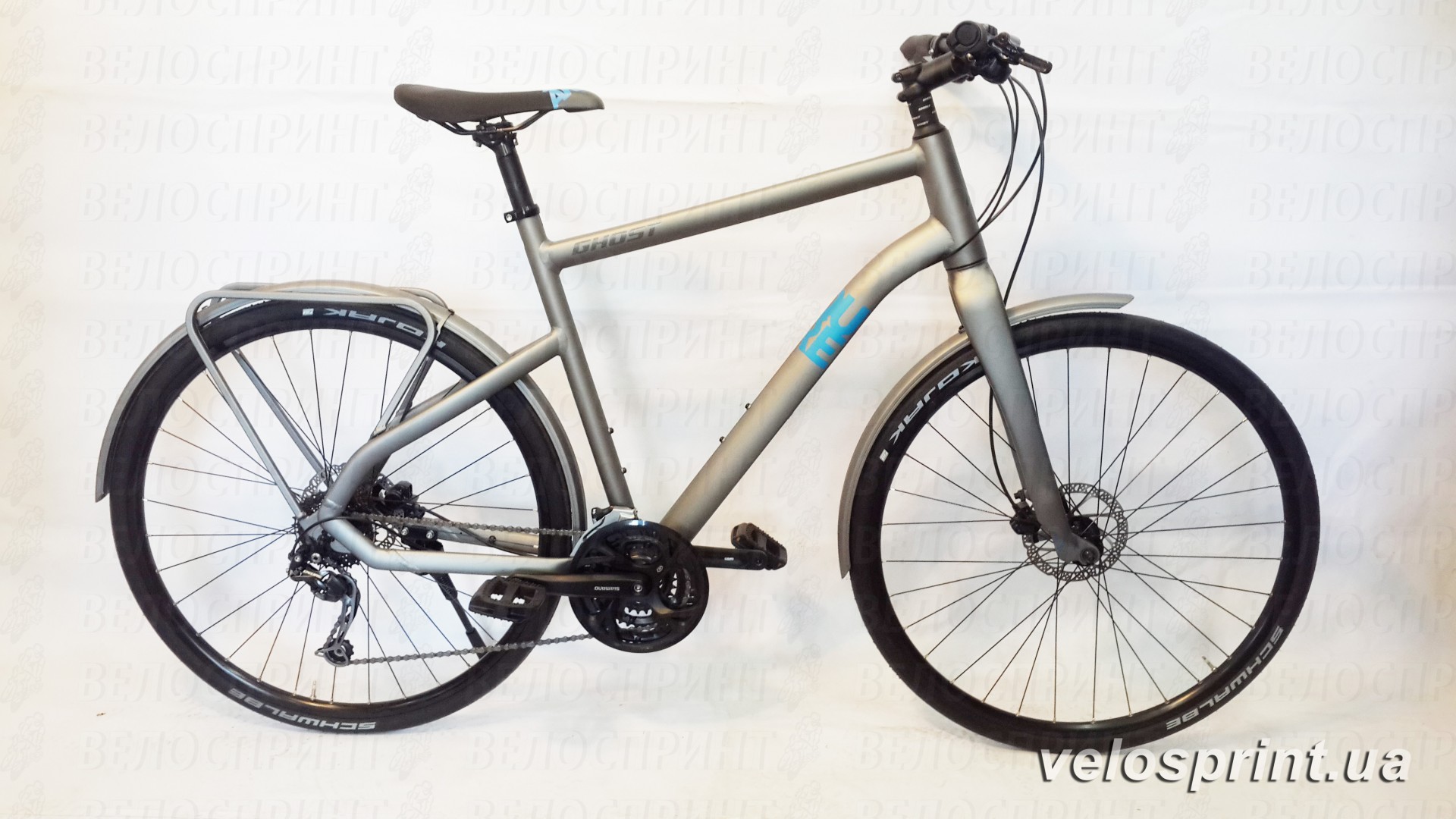 Велосипед GHOST Square Urban 2 grey/blue общий вид год 2016