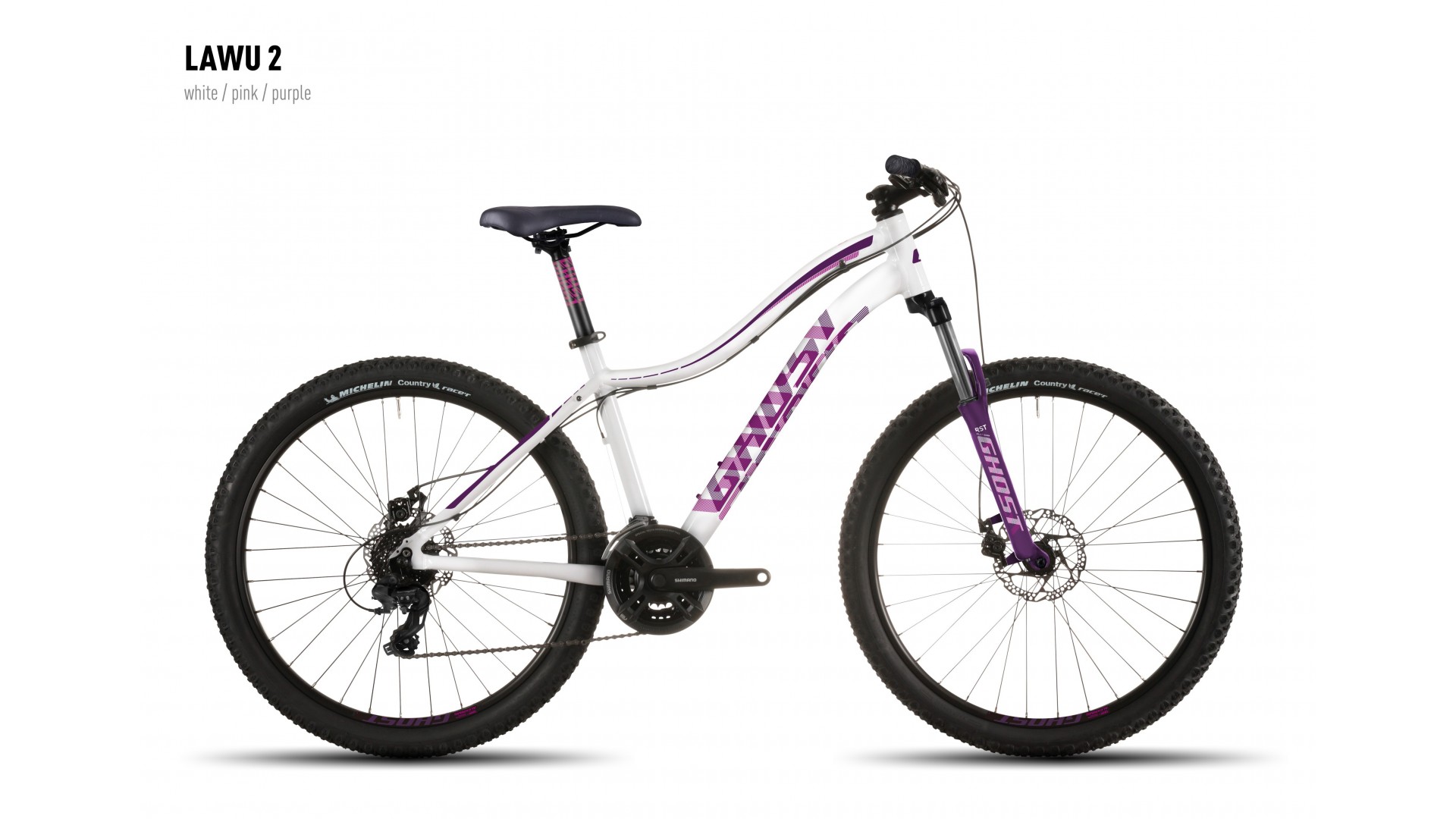 Велосипед GHOST Lawu 2 white/pink/purple год 2016