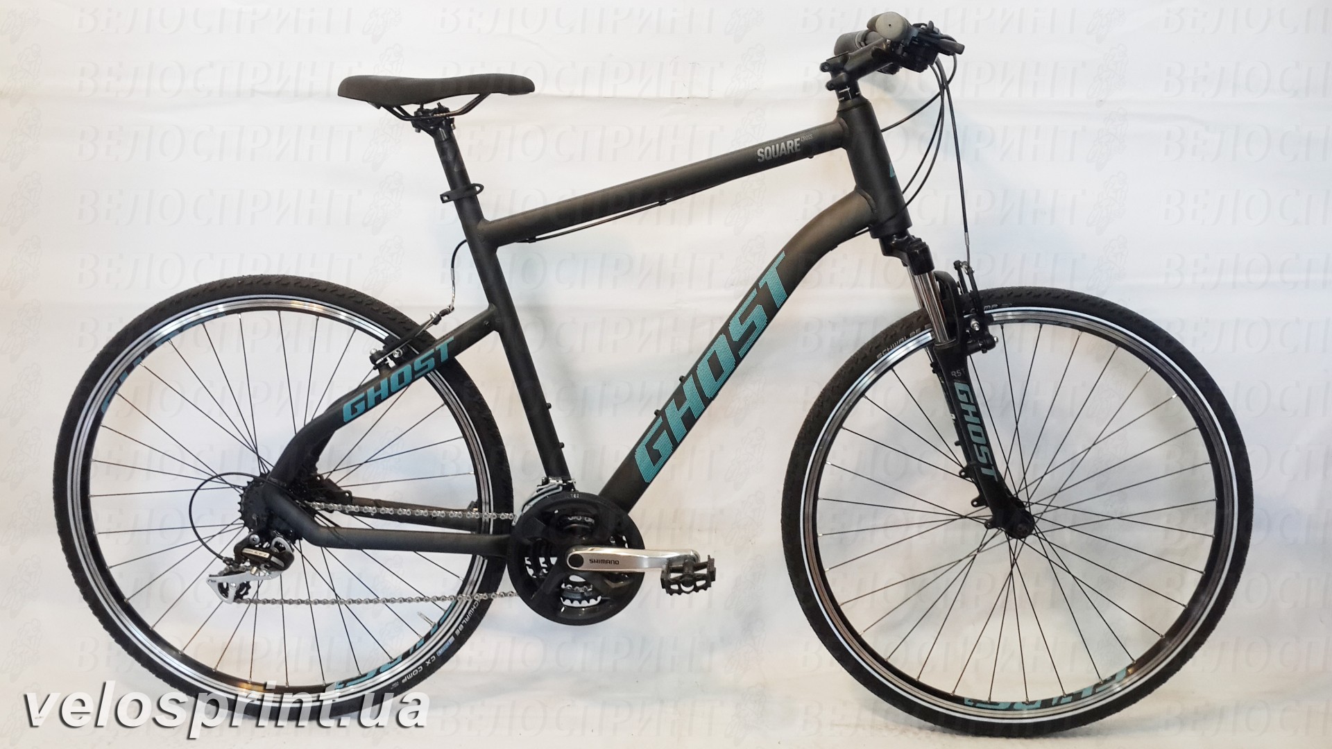 Велосипед GHOST Square Cross 2 black/lightblue общий вид год 2016