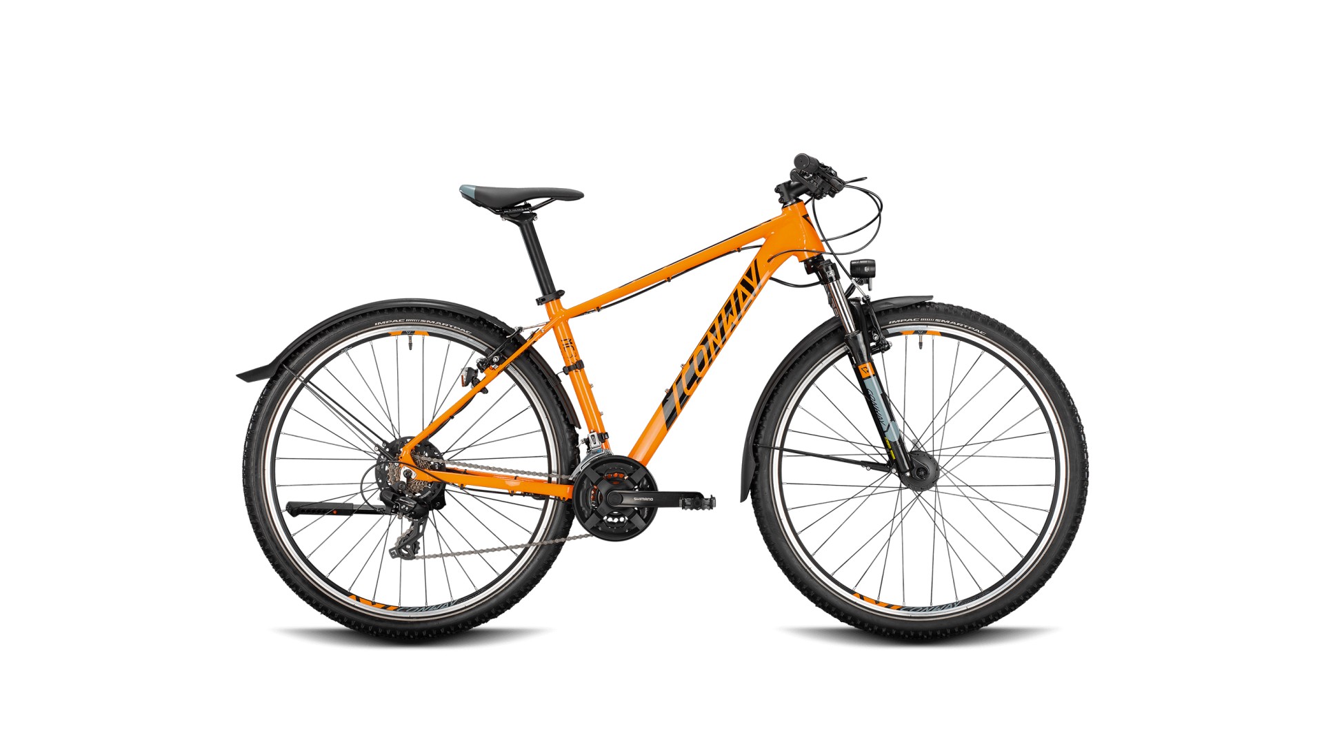 Велосипед CONWAY MC 329 оранжево/черный горный МТБ комфорт серия с динамовтулкой и крыльями