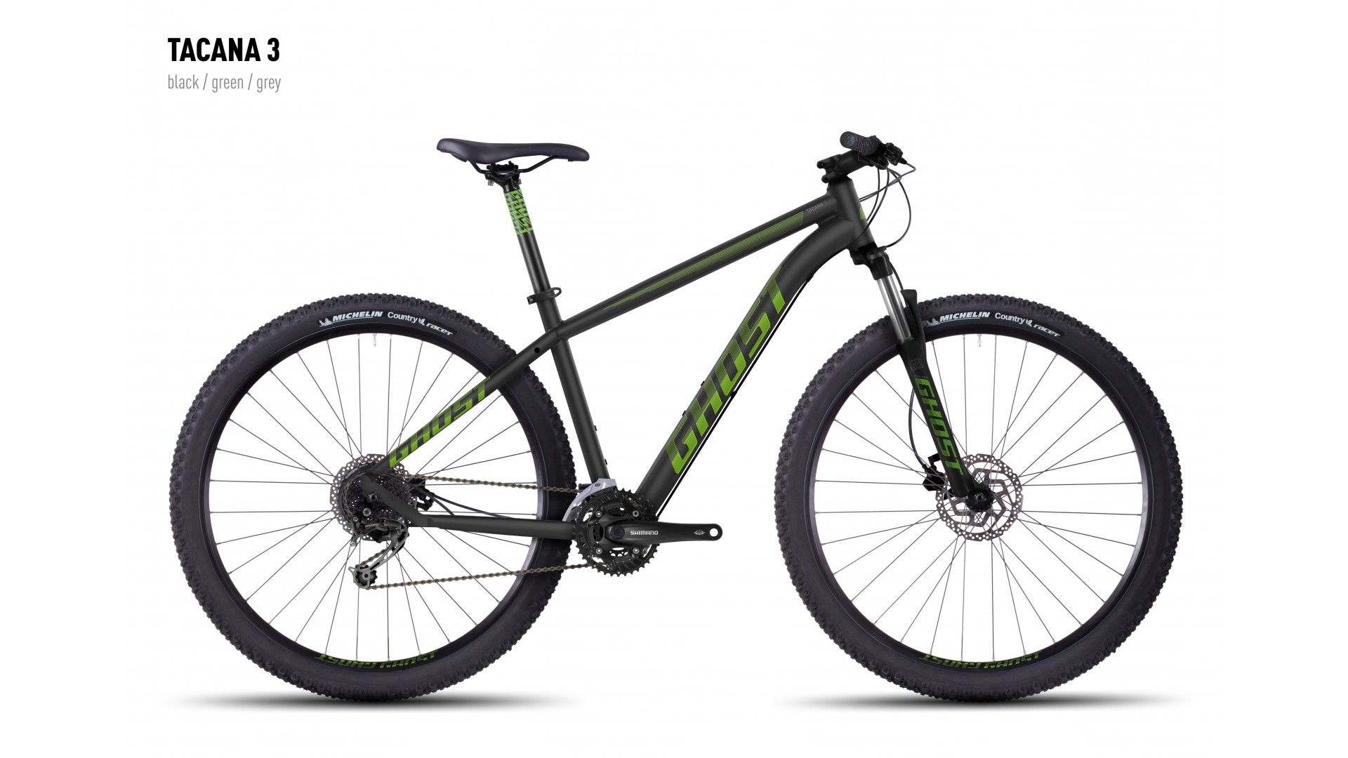Велосипед GHOST Tacana 3 black/green/grey год 2016