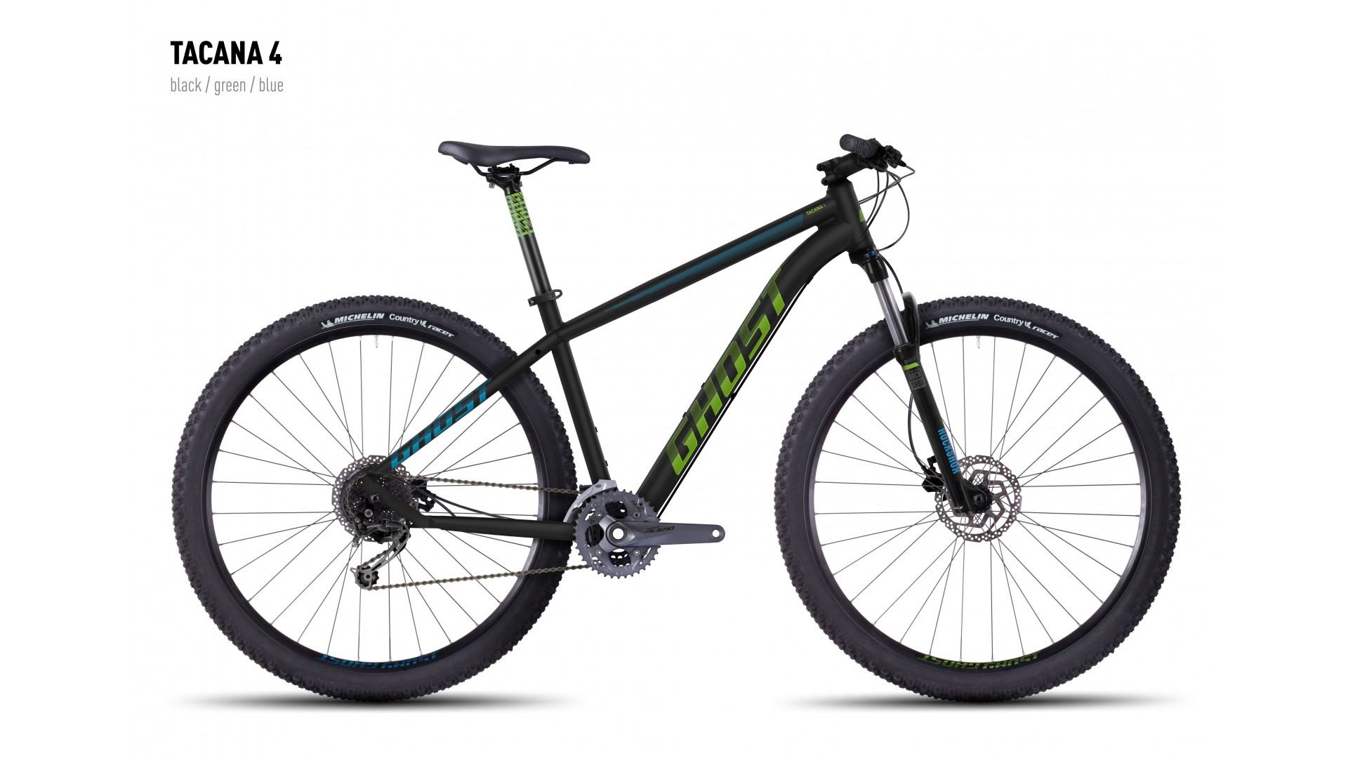 Велосипед GHOST Tacana 4 black/green/blue год 2016
