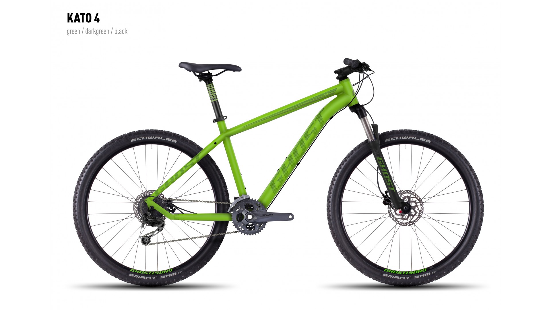 Велосипед GHOST Kato 4 green/darkgreen/black год 2016