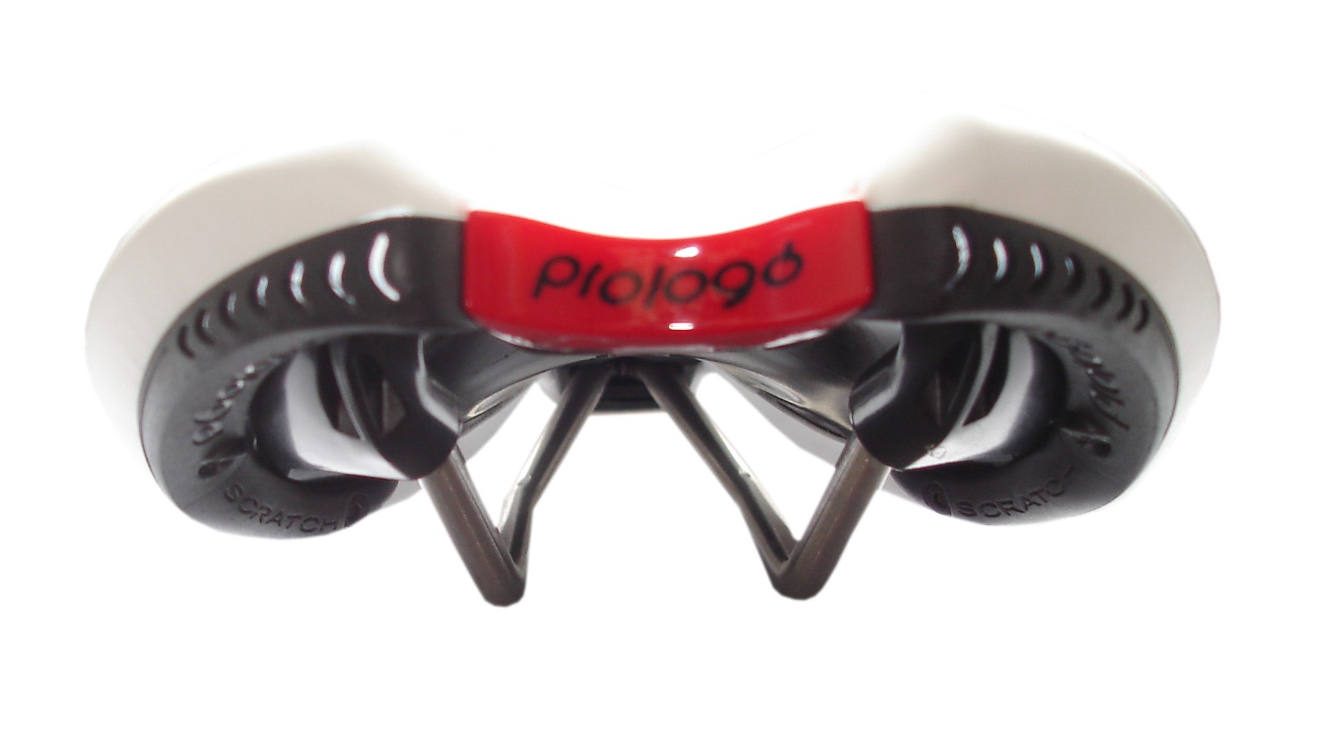 Седло велосипедное Prologo Scratch бело-красное